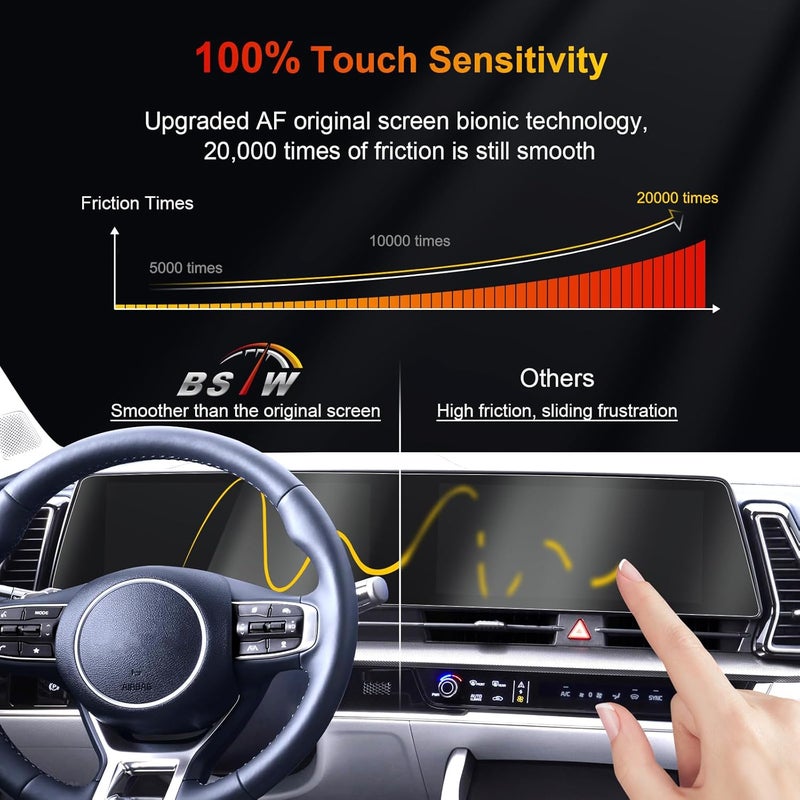 BSTW for 2025 Kia Sportage Screen Protector for 2023-2025 Sportage SX Prestige/X-Pro Prestige 12.3-in Display for Kia Accessories Anti-Scratch Nano Protective Film 2PCS - Image 4